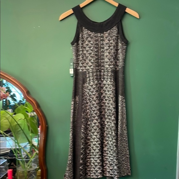 NIC+ZOE Tweed Black, Tan & White Patterned Sleevless Sweater Dress Womens XL - Picture 4 of 7